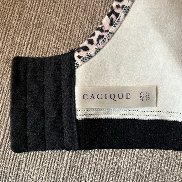 Lane Bryant Cacique Cotton No Wire Bra - Cheetah Animal Print - Like New - 42D - Picture 5 of 7